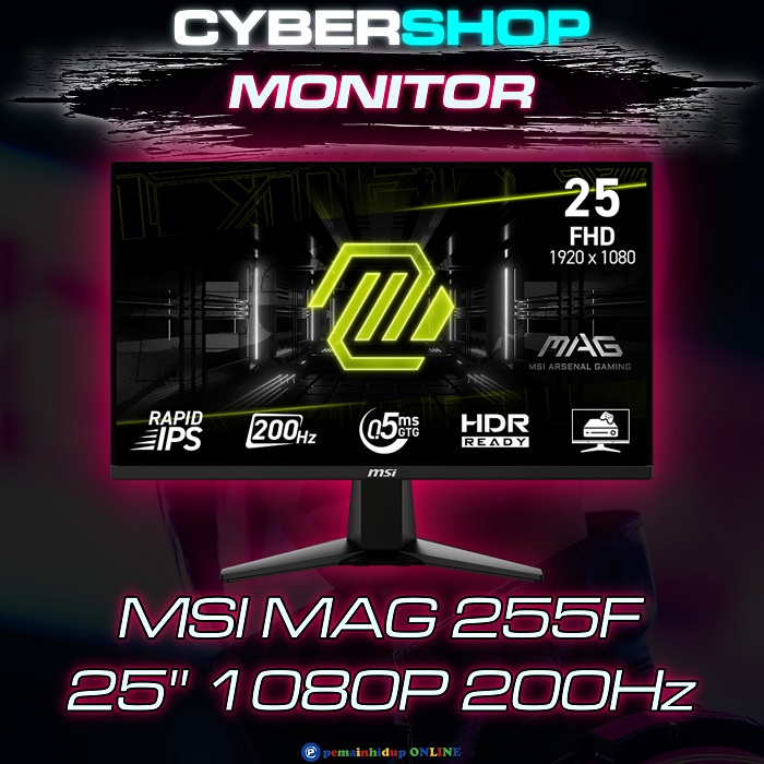 MSI MAG 255F E20 25 INCH IPS 200Hz 0.5ms FHD Gaming Monitor